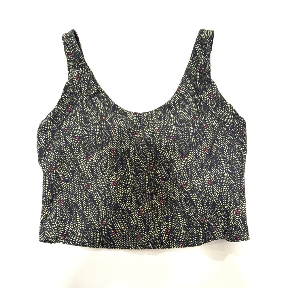 CALIA Abstract Print Activewear Crop Top Womens Size S Gorpcore Yoga Outdoor Run